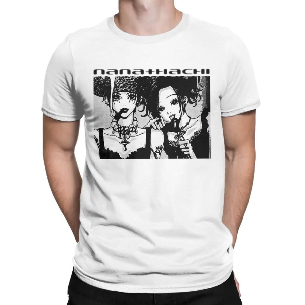 Nana Hachi Anime Men T Shirts Casual Tee Shirt Short Sleeve Crew Neck T-Shirt Pure Cotton Birthday Gift Clothes