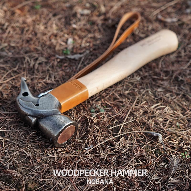 Multi-Function Outdoor Camping Hammer: Stainless Steel & Brass Woodpecker Design for Tent Canopy Nails