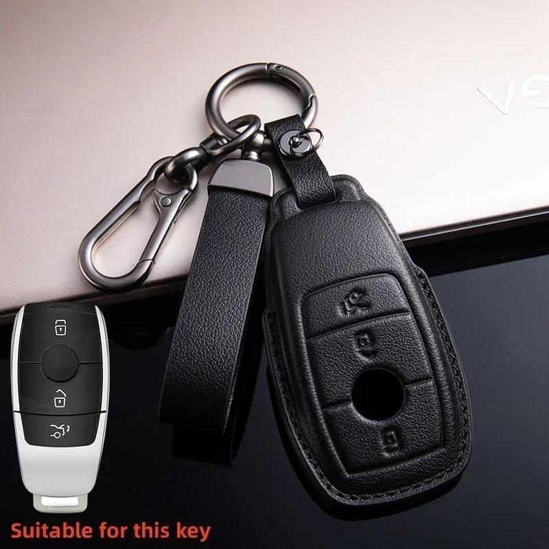 Leather Car Remote Key Case Cover for Mercedes Benz A C E S G Class GLC CLE CLA GLB GLS GLA W177 W205 W213 W222 X167