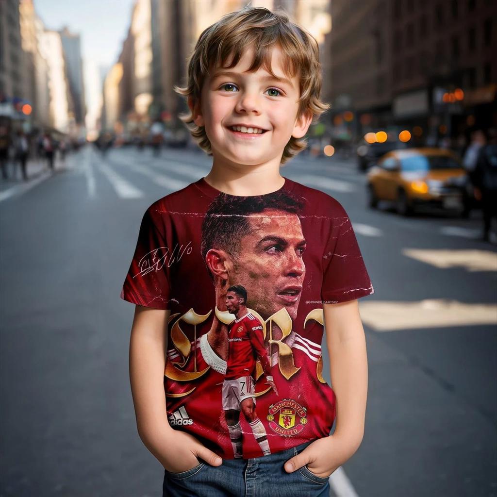 New European Football Summer 2025 3D Printed Spring/Summer Kids T-shirt by Cristiano Ronaldo