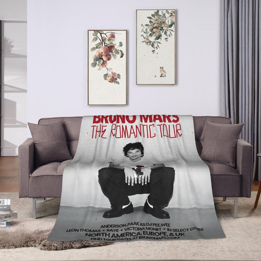 Bruno Mars Die Romantischen Decken Weiche Bedruckte Plüschdecke Für Draußen Reisen Büro Flanell Bettbezug Bettdecke