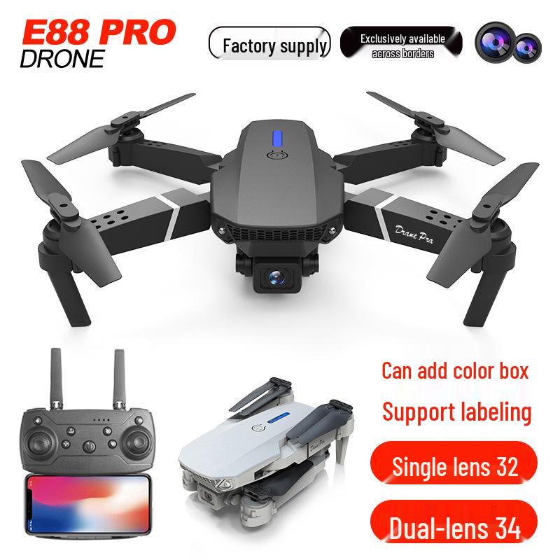 E88pro Folding Drone: HD Dual-Camera, Fixed Height, 4-Axis Remote Control Aircraft (Model E525)