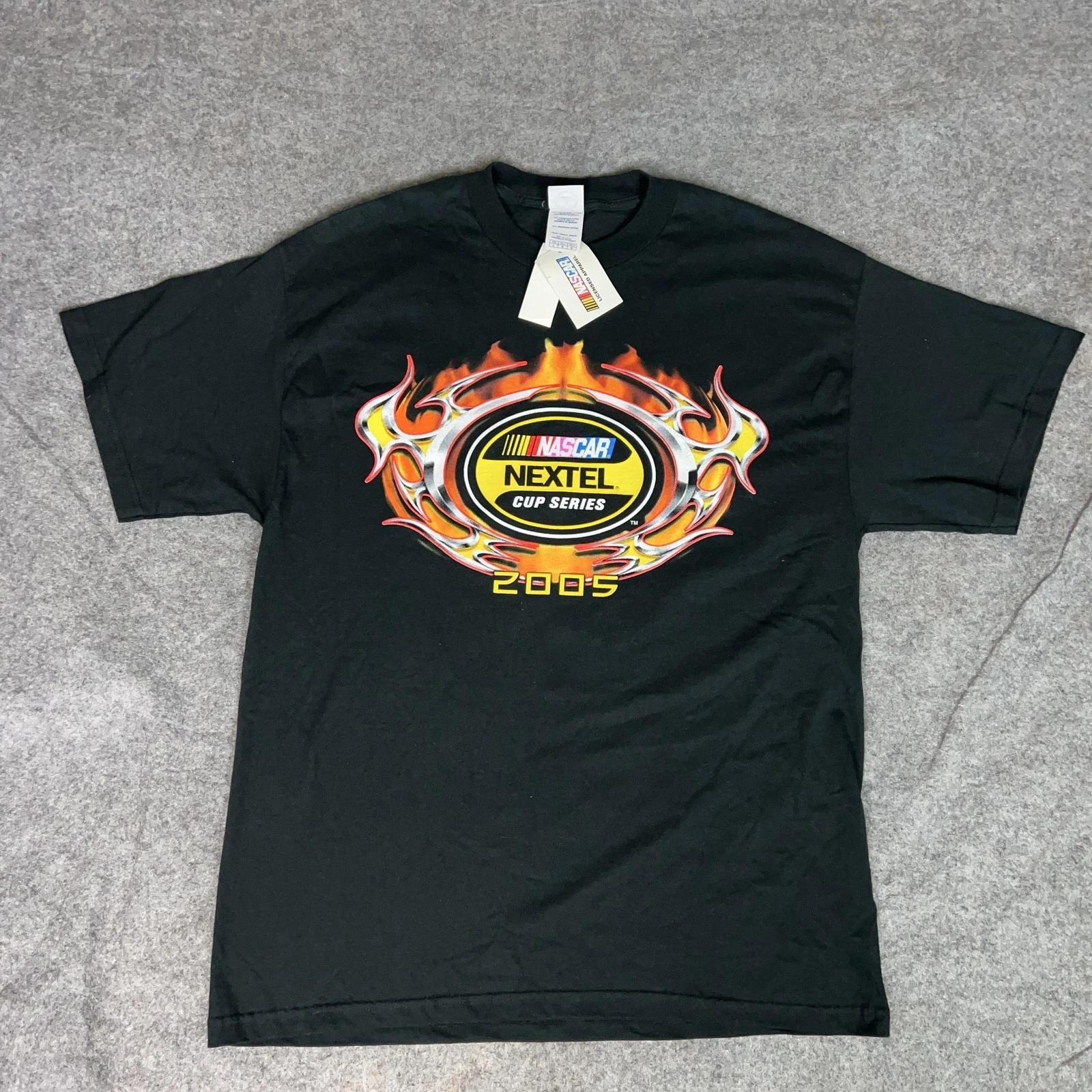 Vintage NASCAR Shirt Mens Large Nextel Cup Series 2005 Tour Racing Flame Tee T S