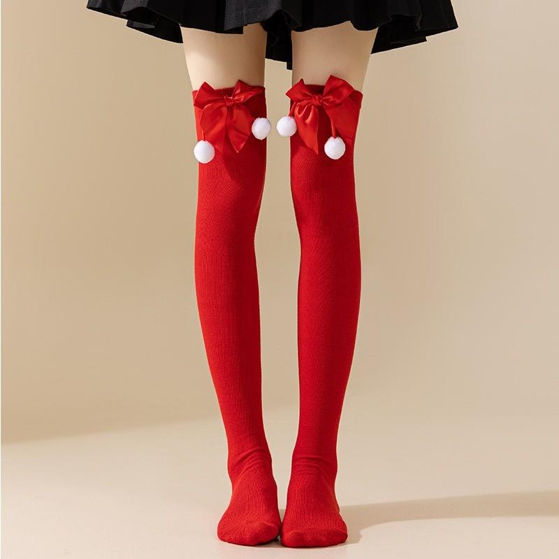 

Женские носки Новогодний подарок Полосатые Рождественские украшения Высокие носки Хлопок Длинные чулки Девушки Полосатые гольфы One size