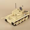WW2 North African Military German Tiger Tank Building Block UK Soldier Figure Armored Motorcycle Weapon Model Brick Kid Toy Gift