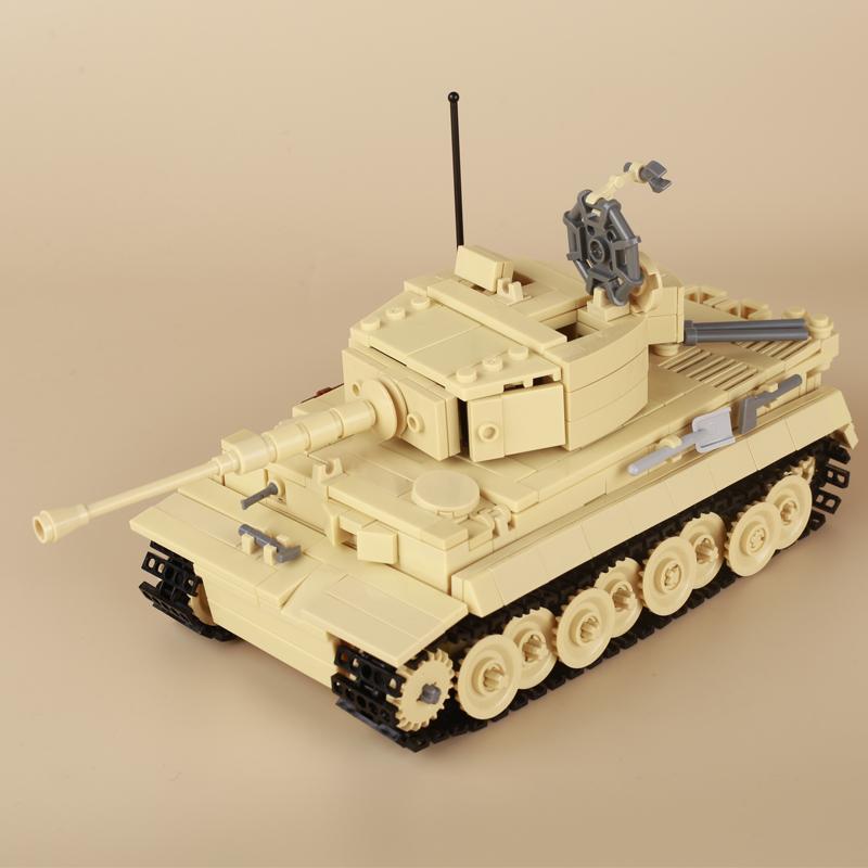 WW2 North African Military German Tiger Tank Building Block UK Soldier Figure Armored Motorcycle Weapon Model Brick Kid Toy Gift