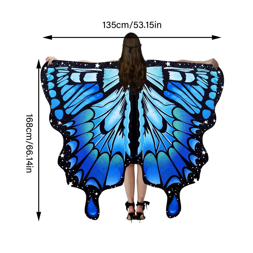 Butterfly Wings For Women Halloween Party Costume Adult Costume Cosplay Woman Butterfly Costume Cape Cloak Shawl Colorful