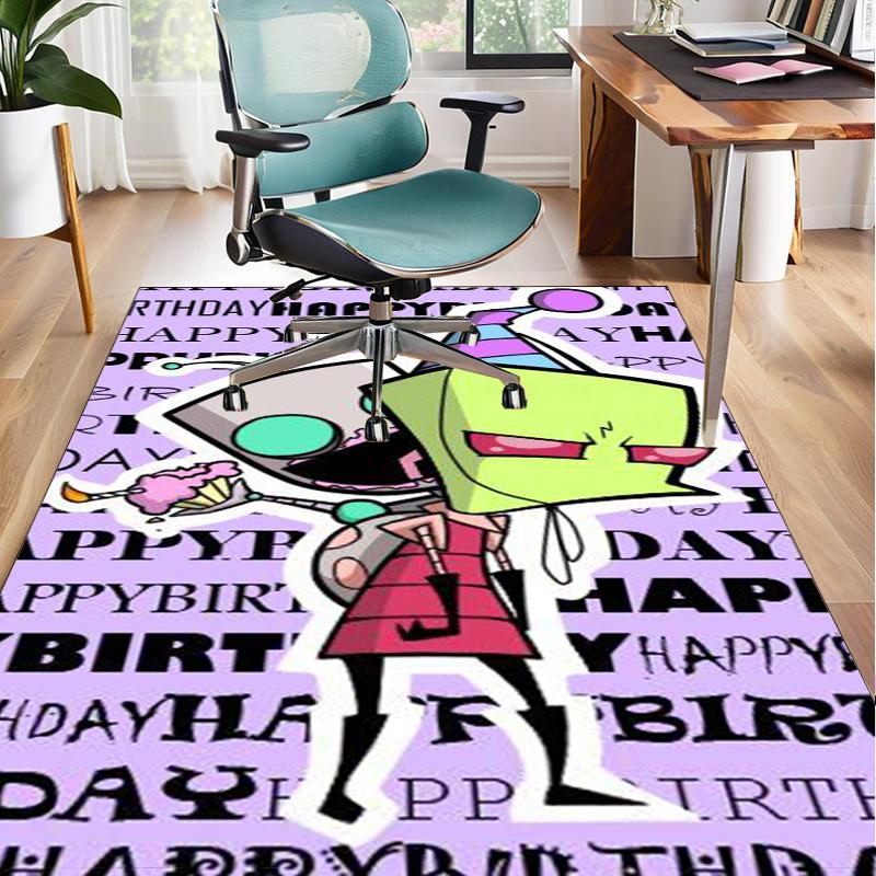 Alien Invasion Pattern Office Rug Chair Mat, Game Carpet, Suitable for Front Door, Bedroom, Living Room, Desk, Holiday Gift