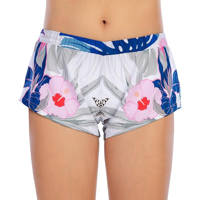 Damen bedruckte schnelltrocknende Boardshorts Badebekleidung Strandurlaub Pool Schwimmen Wassersport