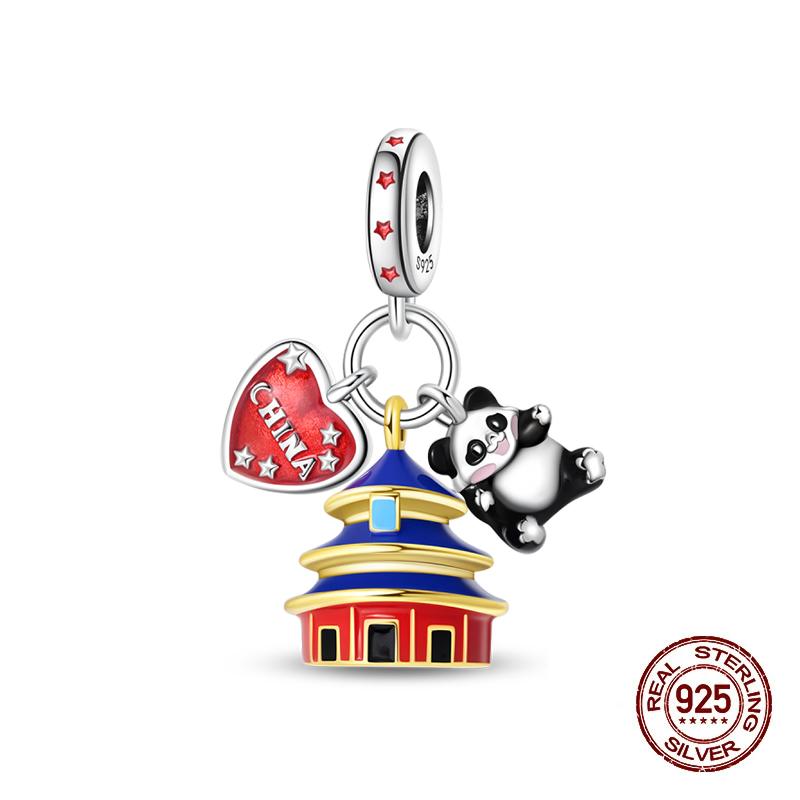 Winter Charms Copper Elk Bear Santa Claus Charms Beads Fit Original Bracelets For Women Diy Festival Jewelry Gifts