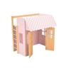 Drewniane łóżko domek dla lalki - Arias - Różowe - Wymiary: 50x39x50 cm - Cottage - Materiał: Plastique
