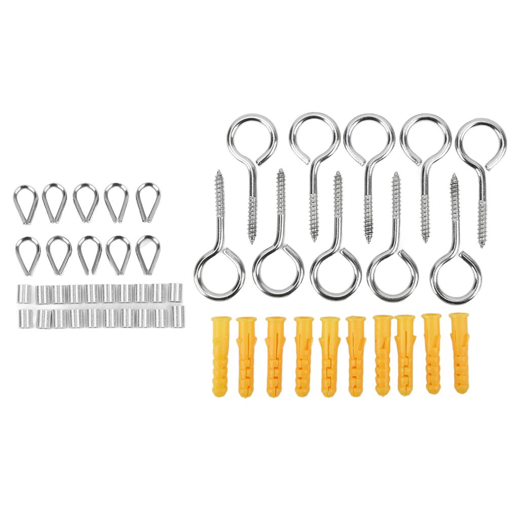 Rubber Coated Stainless Steel Wire Rope Kit String Light Hanging Kit Outdoor Garden Railing Cable Set