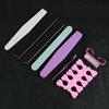 8Pcs Nail Art Cleaning Brush Tools Sanding Files Polish Buffer Block Toe Separators Trimmers Pedicure Manicure Set