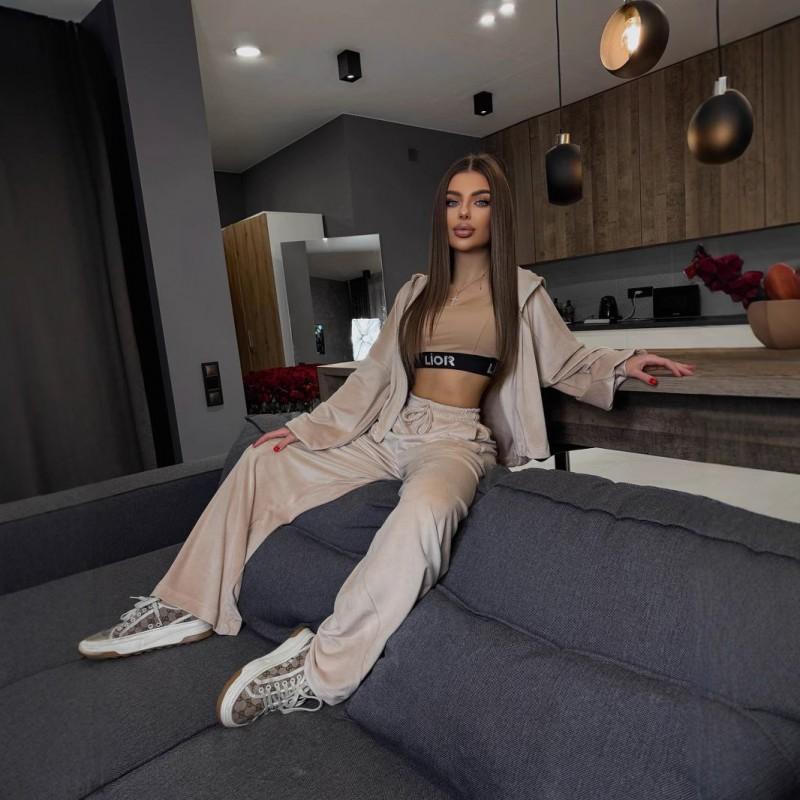 Womens Hooded Casual Two-Piece Set Long Sleeve Top Pants 2026 Winter Streetwear Outfit