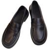 Small Leather Shoes Women's British Style Women's Shoes Spring 2025 New Black Giant Comfortable Flat Single Shoes Soft Leather Loafers
