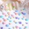 1 Box Macaron Colour Camellia Rose Nail Art Charms Floral Resin Nail Decorations Accessories for Nail Supplies Parts