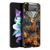 Deer Lichee Pattern Hard PC Phone Case For Samsung Galaxy Z Flip 7 6 5 4 Black Cover For Galaxy Z Flip 3 Foldable Fundas Shell