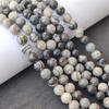 Size 6 MM 8 MM 10 MM Size, Genuine Natural Polish Stone Web Jasper Gemstone Beads, Black Round Loose Beads.