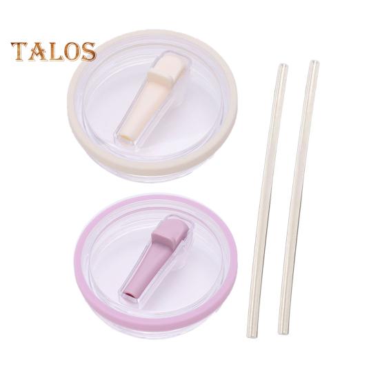 2 sady 40 oz víko sklenice se slámkou pro Stanley Quencher Opakovaně použitelné víko na brčko Náhradní kryt odolný proti stříkající vodě pro cestovní sklenici HydroJug