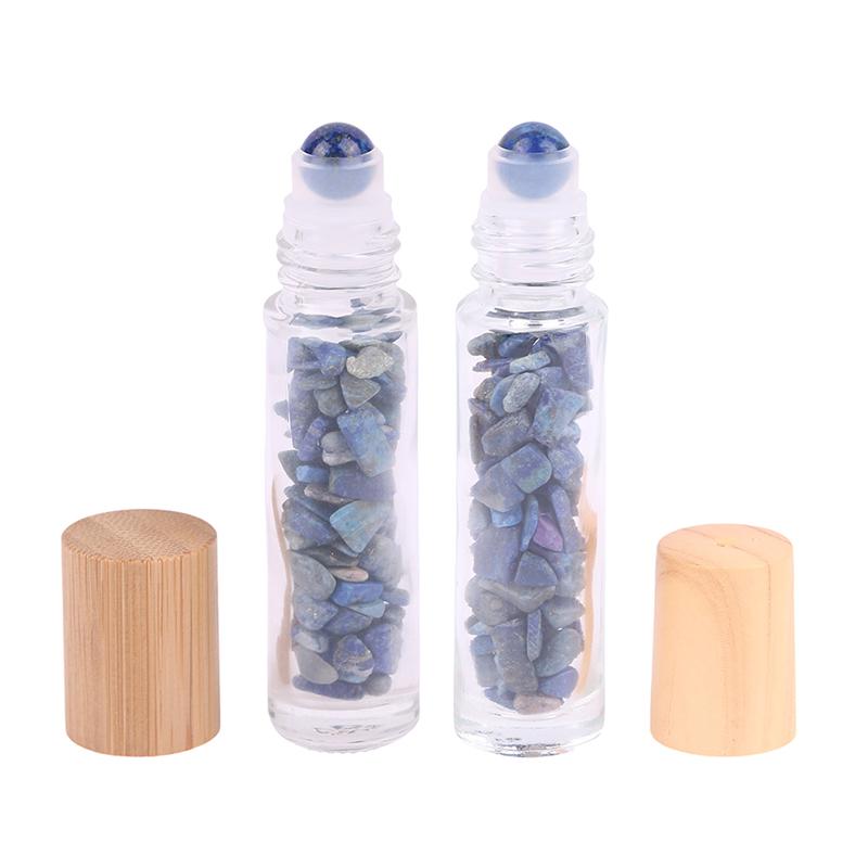 10ml Natürlicher Edelstein Roll-On Flasche Nachfüllbar Ätherisches Öl Körperparfüm Glas innen Heilkristall Schönheits-Chips 1 Stück