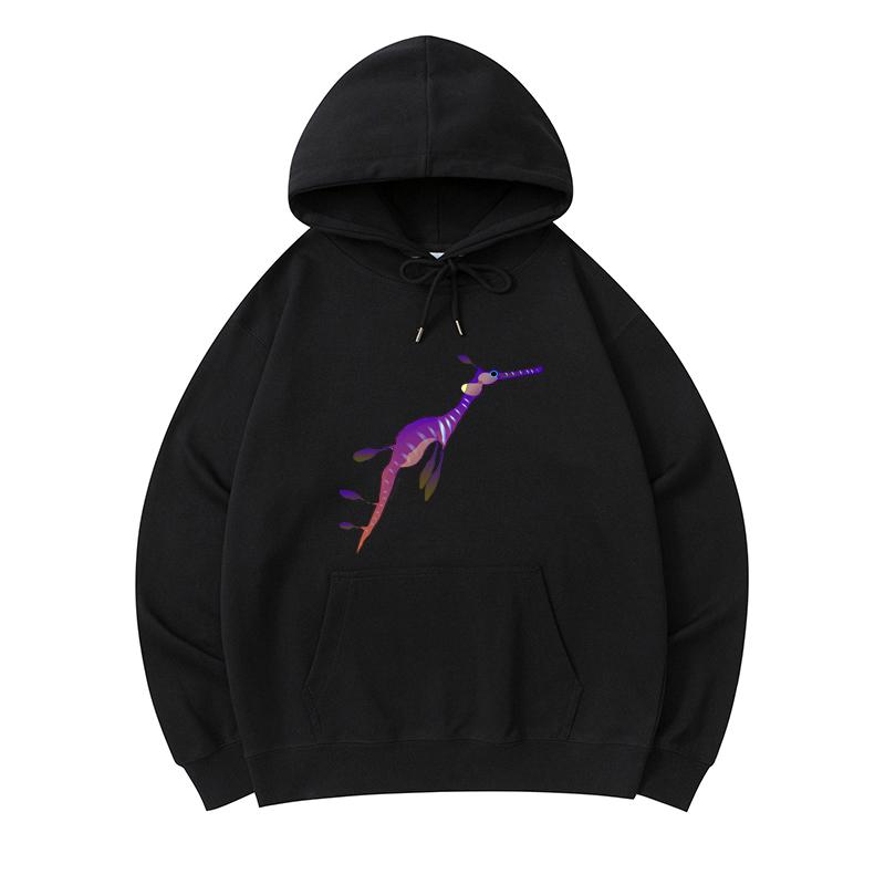 

300 GSM Men s Healthy Cotton Hoodies Weedy Seadragon Print Premium Cotton Sweatshirt