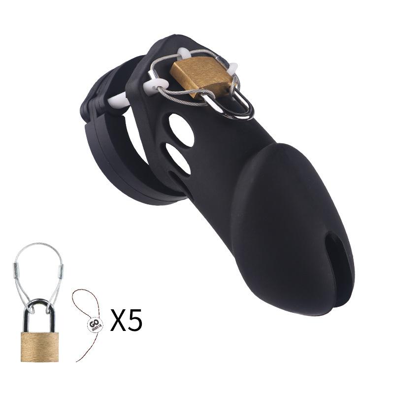 7 Colors Silicone Male Chastity Device Cock Cage Sex Toys With 5 Penis Ring Prevent Breaking Free Standard Short Cages Sex