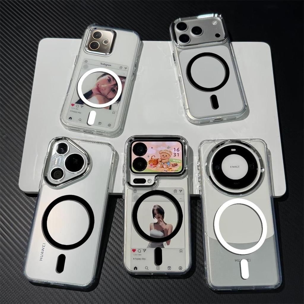 Slim Clear Magnetic Phone Case for OPPO A5 Pro 4G/5G High Transparency Anti‑Yellow Soft TPU Shock‑Absorbent Phone Cover