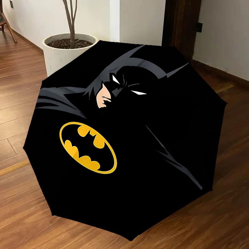 1PC Warner Batman Logo Automatic Open/Close Umbrella with Windproof, 71-Rib Sturdy Canopy, Durable Ribs1288A