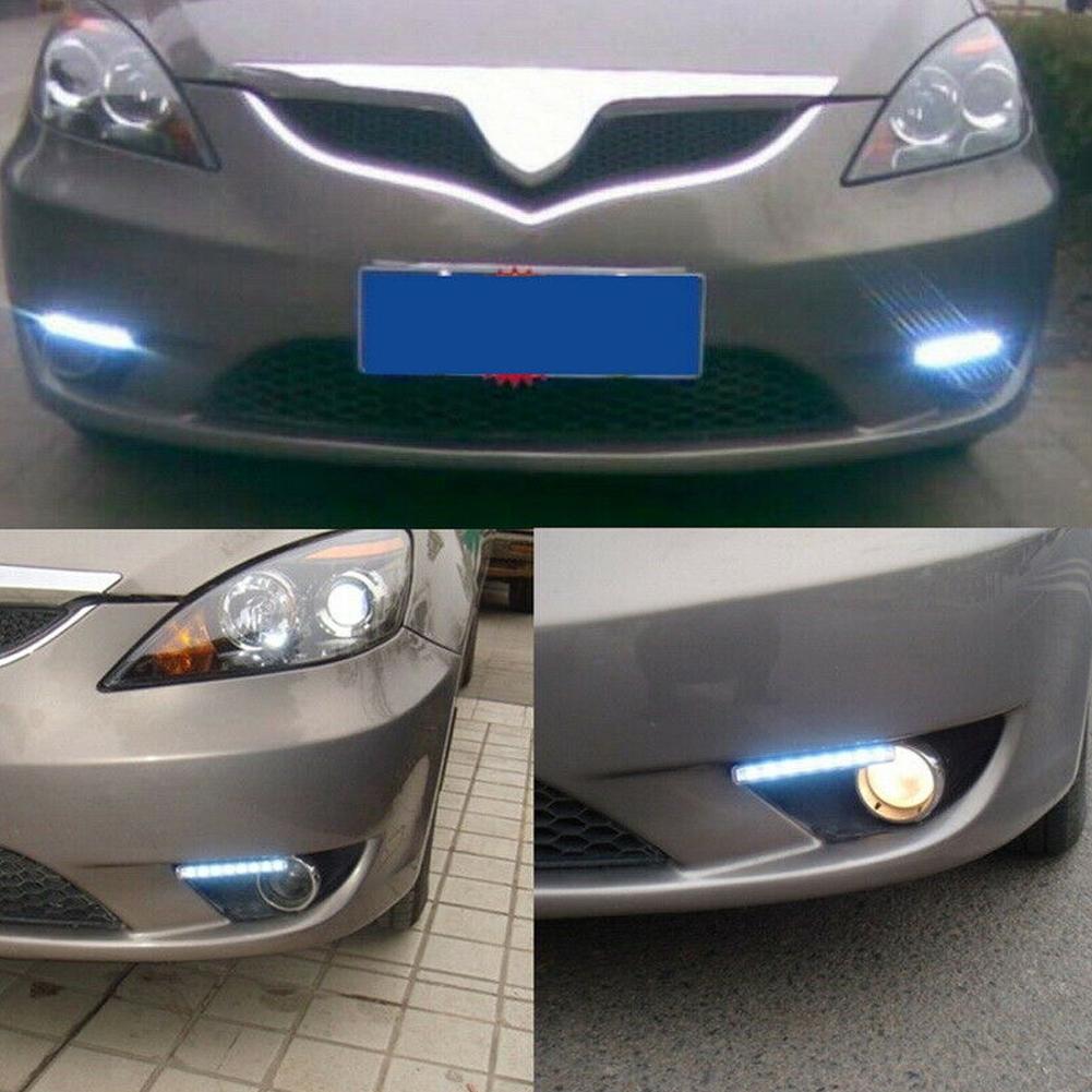 PC+Metal Car LED Lights 6000-6500K White 155x17.8x35.6mm 8-LED Running