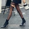 1Pcs Asymmetry Leggings Female Stockings Perspective Hollow Out Hottie Sexy Tights Girl Personality High Pantyhose