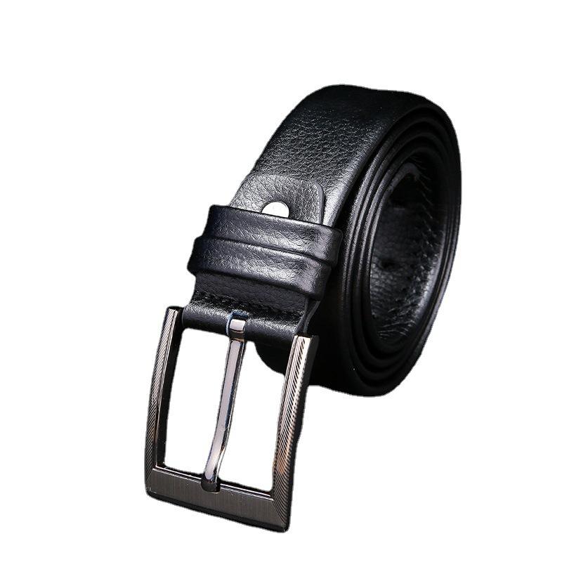 4.0 Alloy Buckle Business Style Pin Buckle Belt Thickened PU Pin Buckle Belt