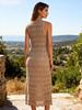 Hot Selling European & American Style Solid Color Knit Beach Maxi Dress - Round Neck, Sleeveless, Sexy.
