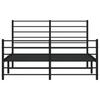 Metal Bed Frame with Headboard and Footboard Black 140x190 Cm