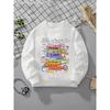 Girls' Crewneck Sweatshirt - It's Okay To Make Mistakes Machine Washable, Spring And Autumn, Sportswear And Casual Wear, Soft And Comfortable