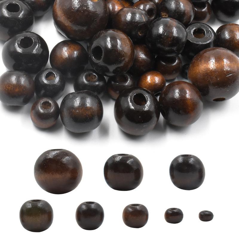 

100pcs Wooden Beads Unfinished Natural Round Wood Spacer Beads Hair Braid Barrel Bead for DIY Crafts Hair Macrame Jewelry Making 12mm