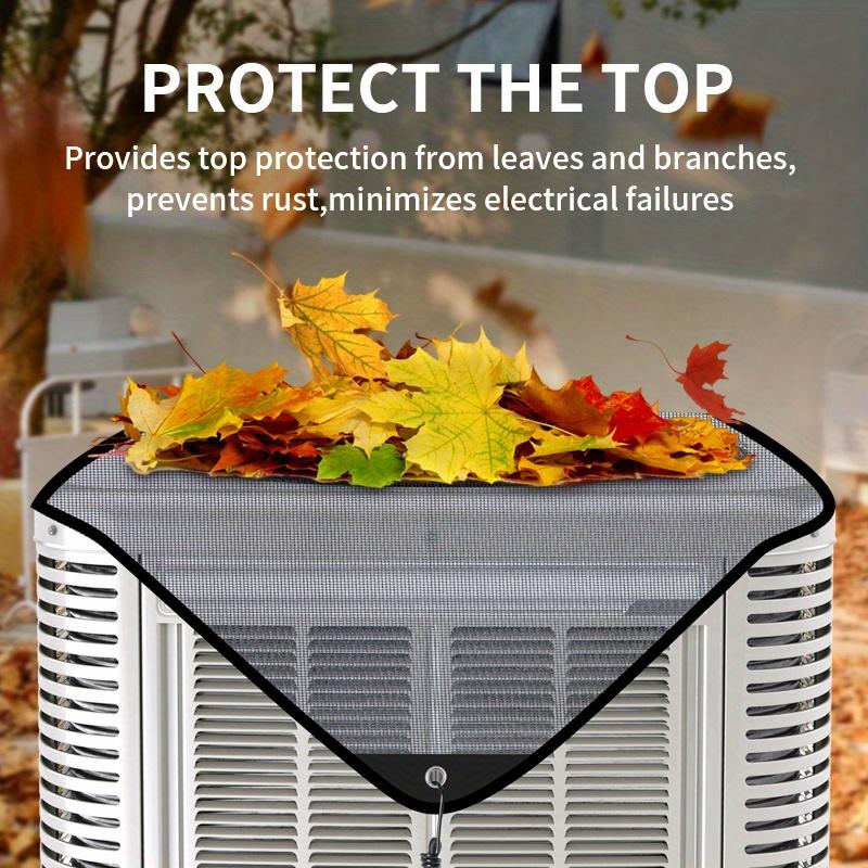 Universal Air Conditioner Cover, Outdoor PVC Mesh AC Protection Cover Stops Falling Leaves