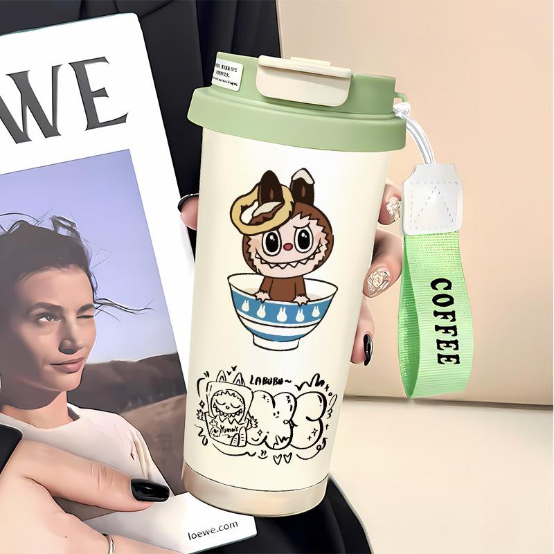 Slámkový hrnek na vodu Velká kapacita 316 Nerezová ocel Vysoká hodnota Termoska na dvojí pití Hrnek na kávu do auta