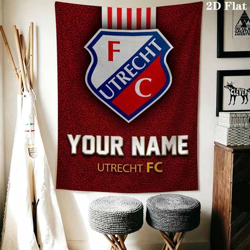 Custom Name FC Utrecht Wall Tapestry Aesthetic Wall Hanging Printed Fabric Blanket Decorative Tapestries for Bedroom Living Room Home Decor