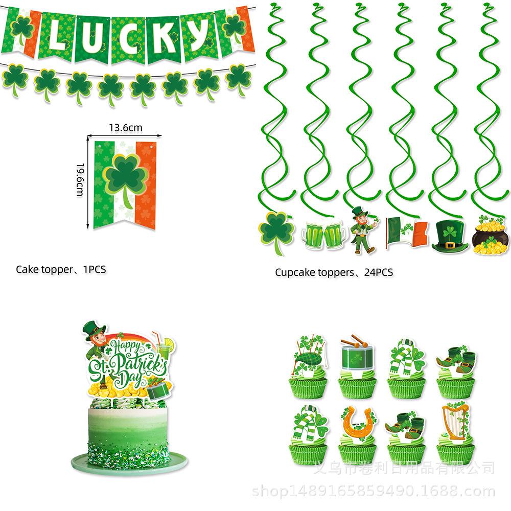 St. Patrick'S Day Party Supplies St. Patrick'S Party Decoration Arrangements Props Banners Disposable Tableware