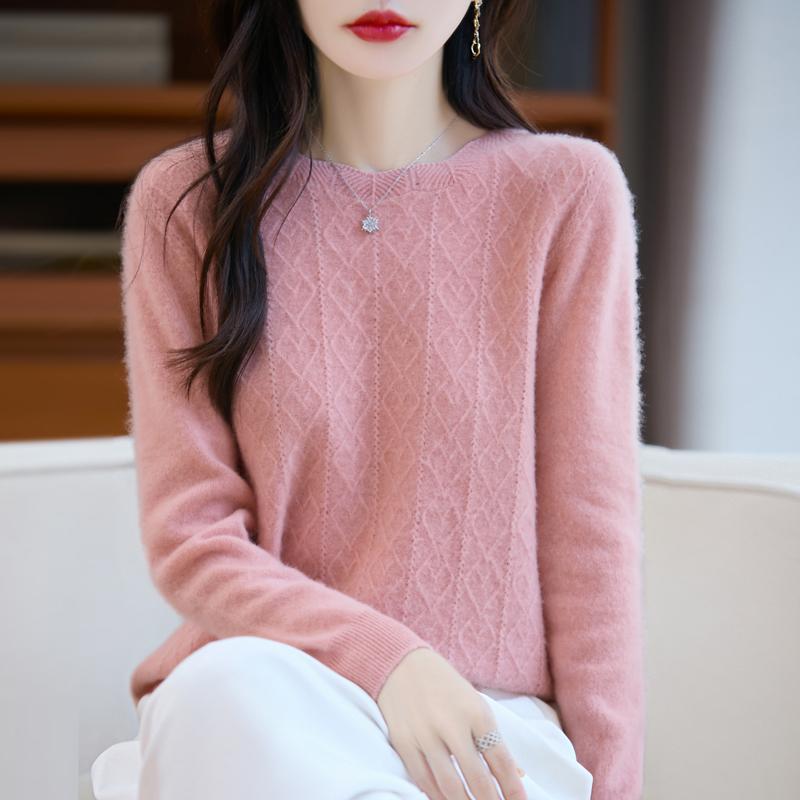 Dámský kašmírový svetr Kašmír Qinghe 30% kašmír 70% vlna podzimní a zimní pulovr hřejivý a módní