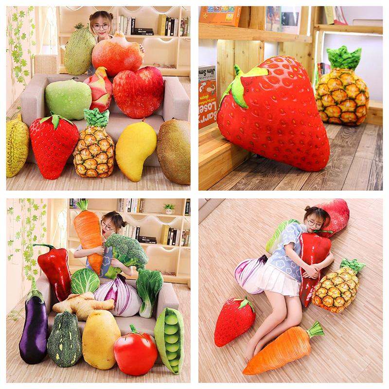 Simulation Plush Fruit Toy Vegetable Pillow Sofa Cushion Home Decor Gift Girls