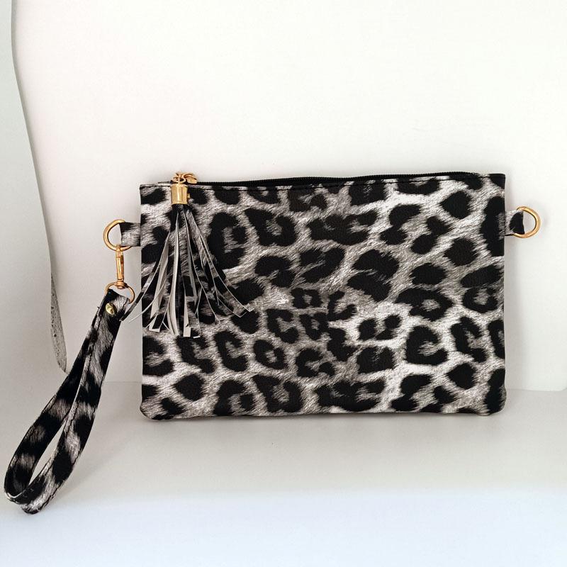 Кожаный женский кошелек Классический леопардовый принт Большая вместимость Кошельки Держатель для карт Женская Сумка-клатч Мода Женские кошельки