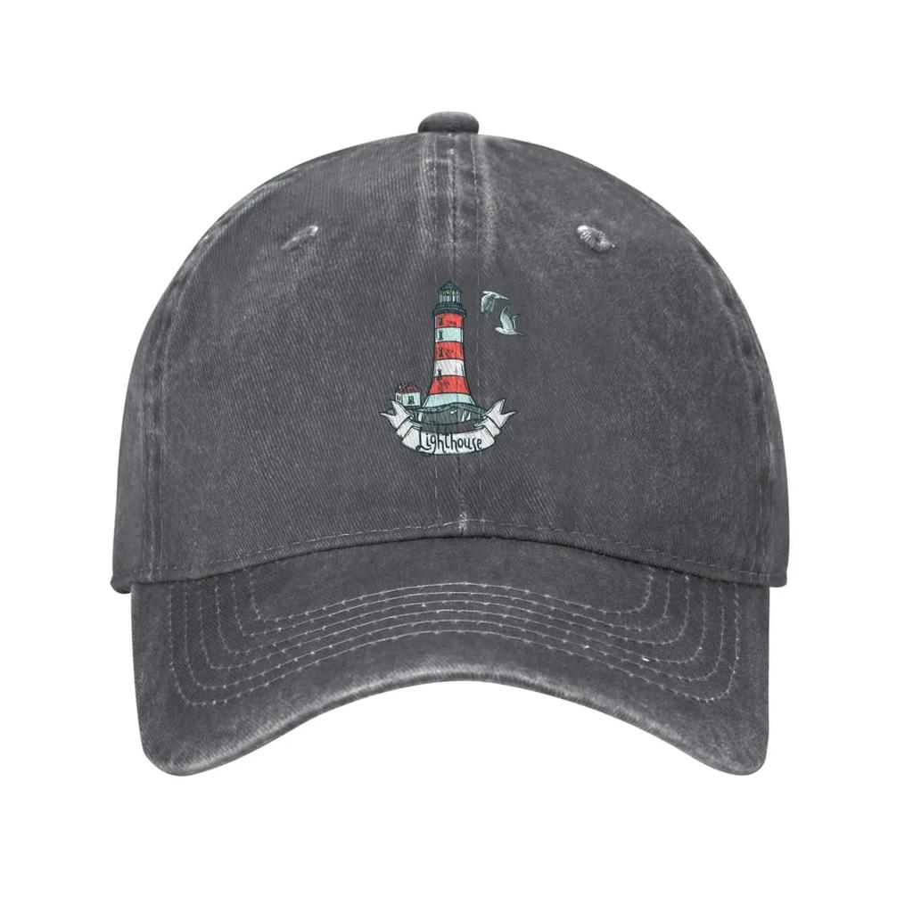 Leuchtturm und Möwe Baseballkappe für Herren Damen Vintage Trucker Hat Golfhüte Dad Caps
