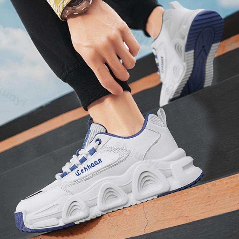 Moda Wiosna 2025 Nowe Oddychające Siatkowe Męskie Codzienne Buty Sportowe Na Grubej Podeszwie Trend Mody Wygodne Niskie Antypoślizgowe Grube Sneakersy