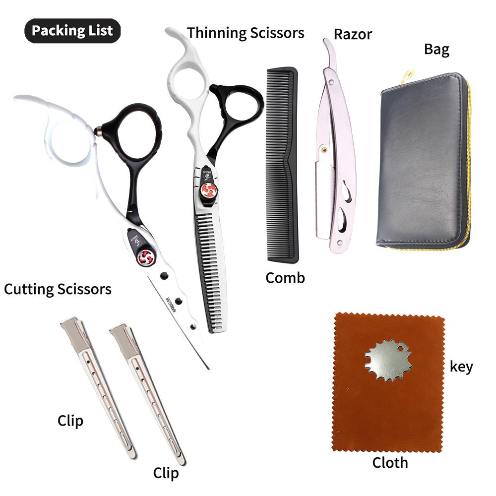 Cheap Sangelar 6 inch Hair Scissors Red White Stoving Varnish