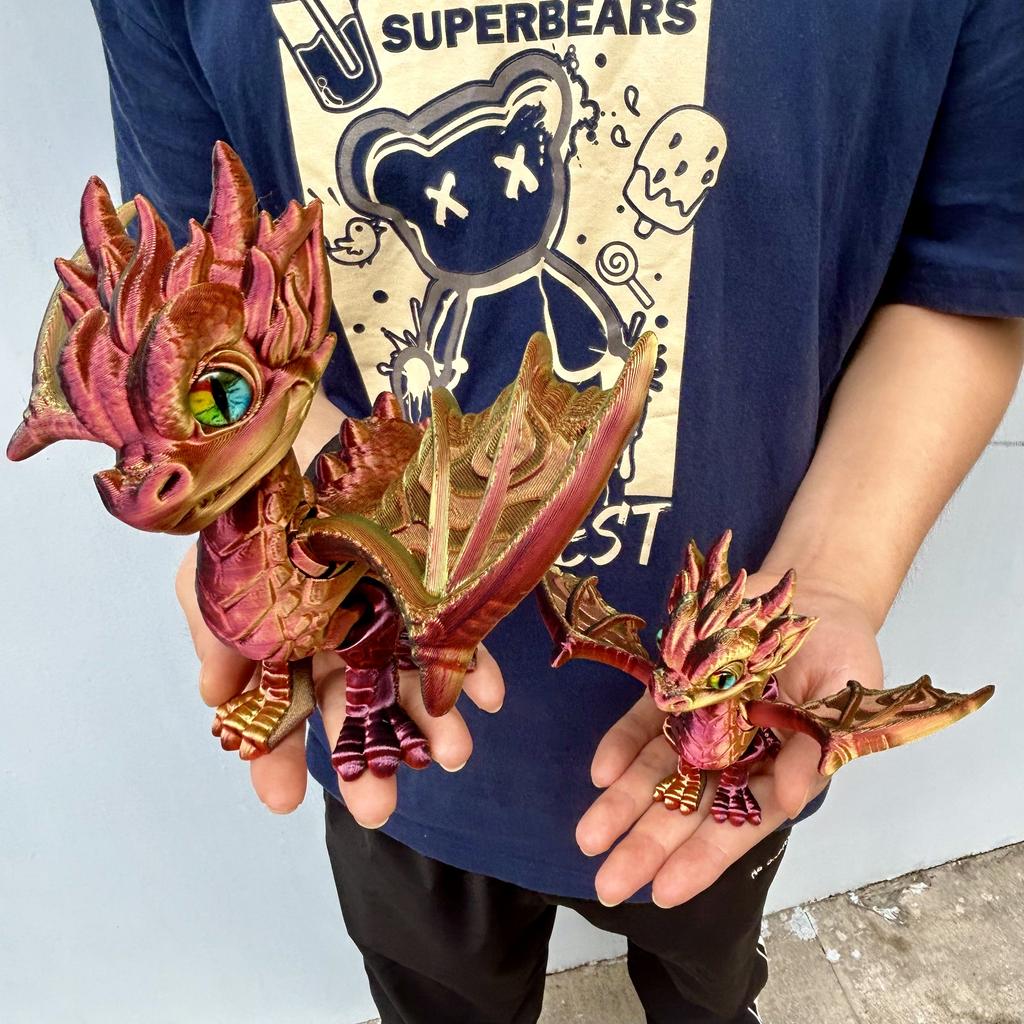 3D Printed Charizard Statue, Colorful Figurines Statue, Flexible 3D Printed Animal, Gifts, 27.5Cm/10.83In, 17Cm/6.69In