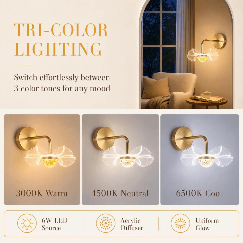 Flower Shaped Wall Sconce 85-265V Sconce Modern Wall Mount Light  Corridor