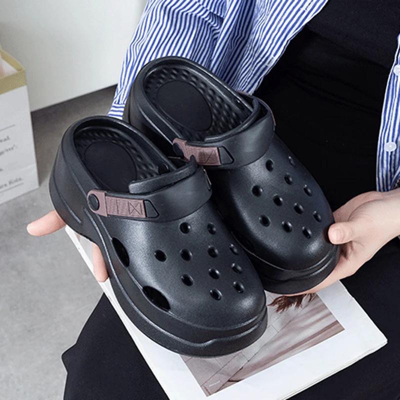 Fashion Women's Chunky Platform Clogs Thick Bottom Eva Wedge Sandals for Women 2025 Summer Non Slip Beach Slides Breathable Garden Shoes
