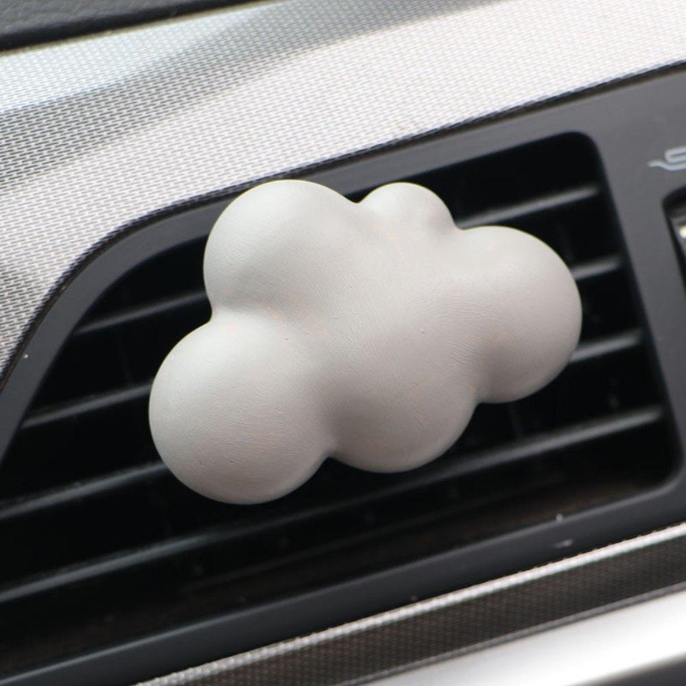 Cute Cloud Car Air Freshener - Gypsum Aroma Diffuser Vent Clip, Refillable Creative Auto Decor Gift for Women Men
