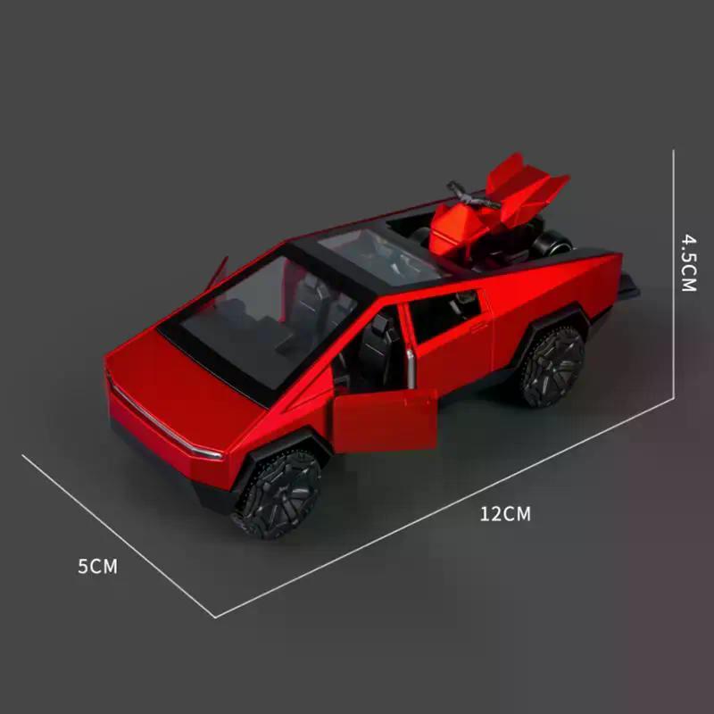 1:36 Alloy Pickup CyberTruck Pull-Back Car Collection For Boys And Children Gift One Large And One Small Vintage Toy
